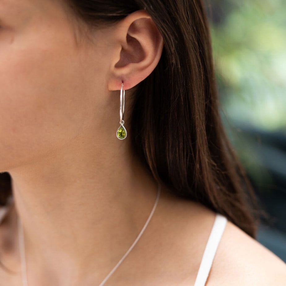 Sterling Silver Peridot Tassel Drop buying Earrings